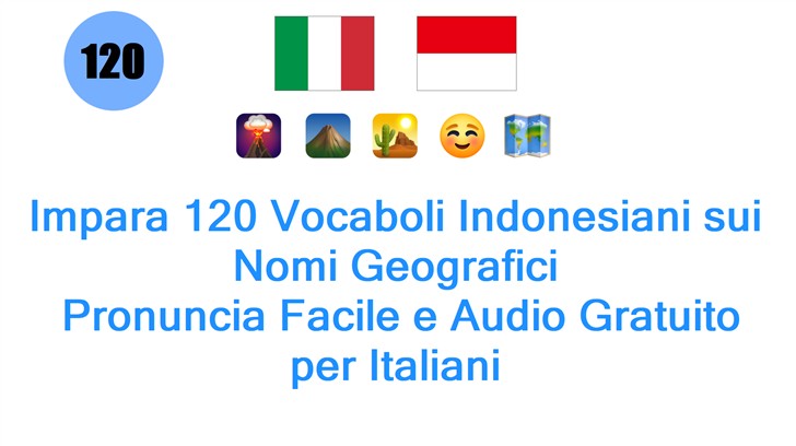 Impara 120 Vocaboli Indonesiani sui Nomi Geografici: Pronuncia Facile e Audio Gratuito per Italiani